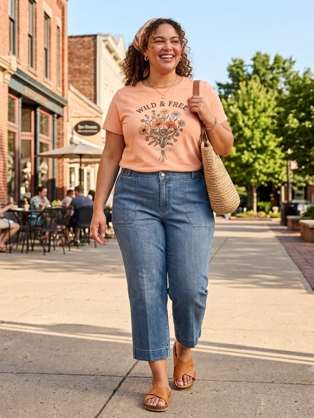 NWT Talbots Blue Medoum Wash Wide Leg Crop Womens Jeans Size 18WP